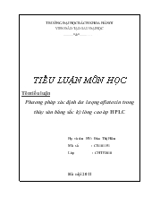 Đề tài Phương pháp xác định dư lượng aflatoxin trong thủy sản bằng sắc ký lỏng cao áp HPLC