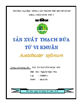 Đề tài Sản xuất thạch dừa từ vi khuẩn acetobacter xylinum