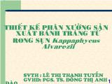 Đề tài Thiết kế phân xưởng sản xuất bánh tráng từ rong sụn kappaphycus alvarezii