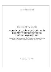 Đề tài Tìm hiểu việc nghiên cứu, xây dựng giải pháp bảo mật thông tin trong thương mại điện tử