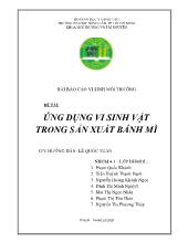 Đề tài Ứng dụng vi sinh vật trong sản xuất bánh mì