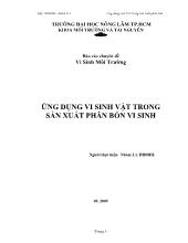 Đề tài Ứng dụng vi sinh vật trong sản xuất phân bón vi sinh