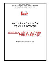 Đồ án Thiết kế quản lý thư viện trường đại học