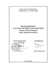 Dự án Xây dựng mô hình làng sinh thái vùng cao Lúm Pè, xã Phỏng Lái, huyện Thuận Châu, tỉnh Sơn La