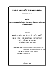 Giải pháp quản lý lưu trữ cho các hệ thống cơ sở dữ liệu dùng chung