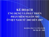 Kế hoạch ứng dụng và phát triển phần mềm nguồn mở ở Việt Nam từ 2003 đến 2007