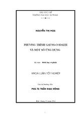 Khóa luận Phương trình Gauss-Codazzi và một số ứng dụng