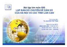 Lập bản đồ chuyên đề dân số của hà nội và các tỉnh lân cận