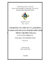 Luận văn Ảnh hưởng của tiền xử lý lạnh đông và khả năng bổ sung tinh bột biến tính trong chế biến chả lụa