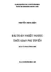 Luận văn Bài toán nhiệt ngược thời gian phi tuyến