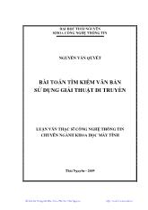 Luận văn Bài toán tìm kiếm văn bản sử dụng giải thuật di truyền