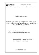 Luận văn Bước đầu tìm hiểu và nghiên cứu tổng quan về quy trình sản xuất nước tương bằng nấm mốc aspergillus oryzae