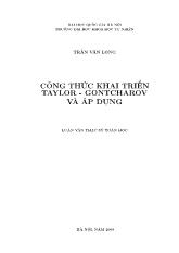 Luận văn Công thức khai triển Taylor-Gontcharov và áp dụng