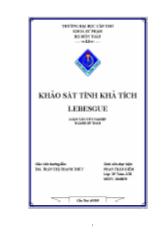 Luận văn Khảo sát tính khả tích Lebesgue