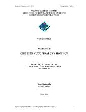 Luận văn Nghiên cứu chế biến nước trái cây hỗn hợp