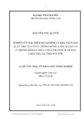 Luận văn Nghiên cứu đặc điểm ngoại hình và khả năng sản xuất thịt của gà f1 (trống mông x mái ai cập) và f1(trống mông x mái lương phượng) nuôi bán chăn thả tại Thái Nguyên