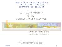 Luận văn Quản lý thư viện trên web - Nguyễn Văn Nam