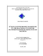 Luận văn Sử dụng enzyme bromelain-Khóm để ức chế hoạt động của enzyme pectinmetylesterase trong nước ép trái bưởi