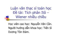 Luận văn Tích phân Itô-Wiener nhiều chiều