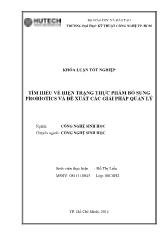 Luận văn Tìm hiểu về hiện trạng thực phẩm bổ sung probiotics và đề xuất các giải pháp quản lý