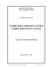 Luận văn Về điều kiện chính quy cấp hai và điều kiện tối ưu cấp hai