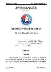 Luận văn Xử lý tự động phiếu điều tra
