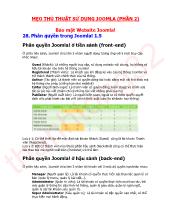 Mẹo thủ thuật sử dụng joomla