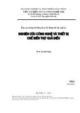 Nghiên cứu công nghệ và thiết bị chế biến thịt quả điều