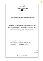 Nghiên cứu ứng dụng kỹ thuật sắc ký lỏng hiệu năng cao (HPLC) tối -U hoá các điều kiện phân tích một số acid amin trong cá