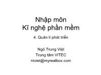 Nhập môn Kĩ nghệ phần mềm