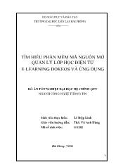 Tìm hiểu phần mềm mã nguồn mở quản lý lớp học điện tử e-Learning dokeos và ứng dụng