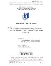 Xây dựng website giới thệu và bán thuốc cho cho công ty TNHH dược phẩm Song Hà