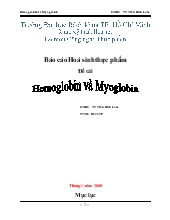 Báo cáo Hoá sinh thực phẩm Hemoglobin-Myoglobin