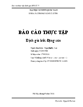 Báo cáo Thực tập định giá bất động sản - Nguyễn Thị Lan