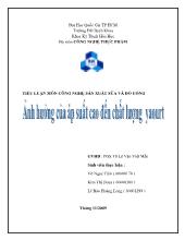 Đề tài Ảnh hưởng của áp suất cao đến chất lượng của yourt