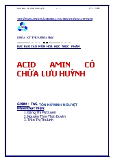 Đề tài Axit amin có chứa lưu huỳnh