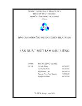 Đề tài Sản xuất mứt jam sầu riêng