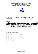 Đề tài Sản xuất nước tương Shoyu theo phương pháp mới