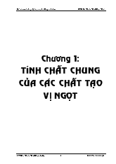 Đề tài Tài liệu về các chất tạo ngọt không phải saccharose trong sản xuất bánh kẹo