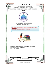 Đề tài Tiềm năng sử dụng công nghệ thảm thực vật trong xử lý nước thải ở Việt Nam