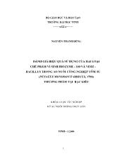 Luận văn Đánh giá hiệu quả sử dụng của hai loại chế phẩm vi sinh Boizyme -100 và Vime-bacillus trong ao nuôi công nghiệp tôm sú (Penaeus monodon fabricus, 1978) thương phẩm tại Bạc Liêu