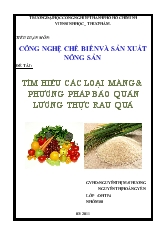 Tiểu luận Phân tích các loại màng và phương pháp bảo quản lương thực rau quả