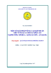 Đề tài Một số giải pháp nâng cao lợi nhuận cho vùng lúa chất lượng cao tại phường Mỹ Hòa – Long Xuyên – An Giang