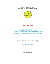 Đề tài Nghiên cứu nhận thức của nông dân về mô hình hợp tác xã kiểu mới tại huyện Thoại Sơn tỉnh An Giang
