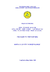 Đề tài Phân tích mối quan hệ giữa chi phí - Khối lượng - lợi nhuận tại công ty cổ phần dược phẩm An Giang