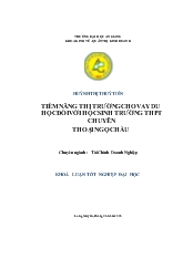 Đề tài Tiềm năng thị trường cho vay du học đối với học sinh trường trung học phổ thông chuyên Thoại Ngọc Hầu