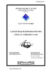 Luận văn Lập kế hoạch kinh doanh cho công ty TNHH Huy Nam