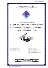 Luận văn Lập kế hoạch sản xuất kinh doanh năm 2009 tại xí nghiệp 3 lương thực thực phẩm Vĩnh Long