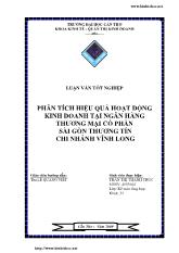 Luận văn Phân tích hiệu quả hoạt động kinh doanh tại ngân hàng thương mại cổ phần Sài Gòn Thương Tín chi nhánh Vĩnh Long