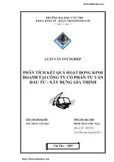 Luận văn Phân tích kết quả hoạt động kinh doanh tại công ty cổ phần tư vấn đầu tư - Xây dựng Gia Thịnh